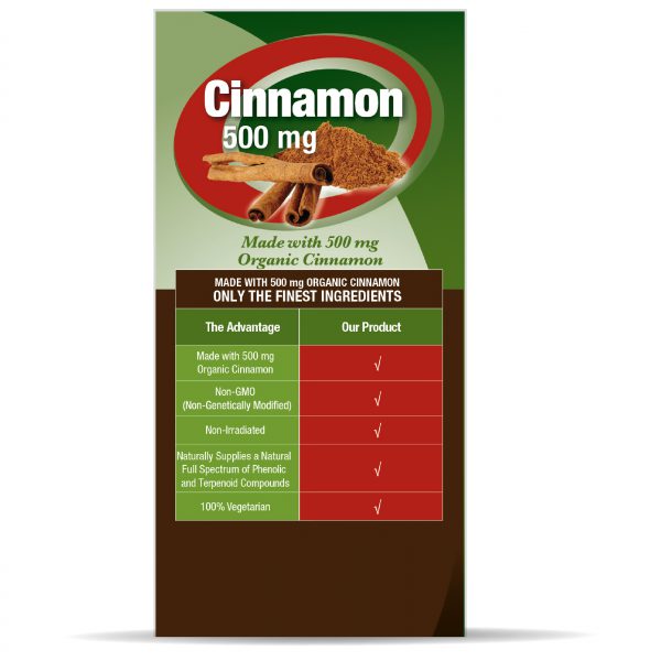 Certified Organic Cinnamon 60 Capsules Box